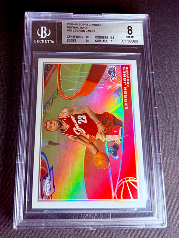 2009 LeBron James Topps Chrome Refractor BGS 8 /500 #16 Refractors SP RARE LBJ