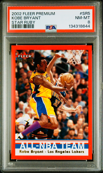 2002 Kobe Bryant Fleer Premium Star Ruby Red 37/100 PSA 8 #SR5 ALL NBA TEAM SKYBOX ALL-NBA SP