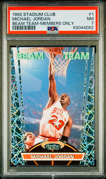 1992 Michael Jordan Topps Stadium Club Beam Team Members Only PSA 7 #1 Laser Lazer