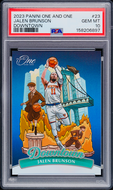 2023 Jalen Brunson Panini One And One Downtown Vertical PSA 10 #23 Holo SP 1 DOWNTOWN!