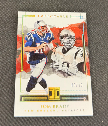 2018 Tom Brady Panini Impeccable Gold Foil Holo 3/10 #27 Patriots SP RARE TB12