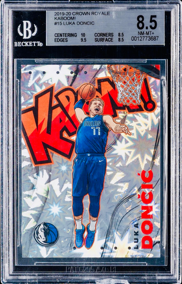 2019 Luka Doncic Panini Crown Royale Kaboom Vertical BGS 8.5 #15 KABOOM! SP 2nd Year