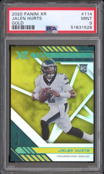 2020 Panini XR Jalen Hurts Gold /10 PSA 9