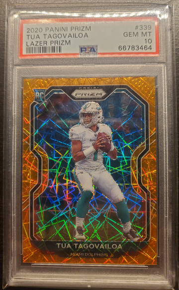 2020 Panini Prizm Tua Tagovailoa Lazer Prizm PSA 10