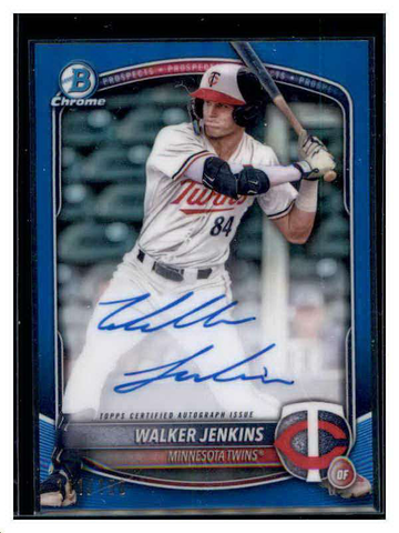 2025 bowman chrome prospect auto Walker Jenkins true blue /150