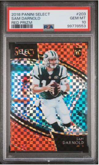 SAM DARNOLD - 2018 PANINI SELECT #/49 RED PRIZM