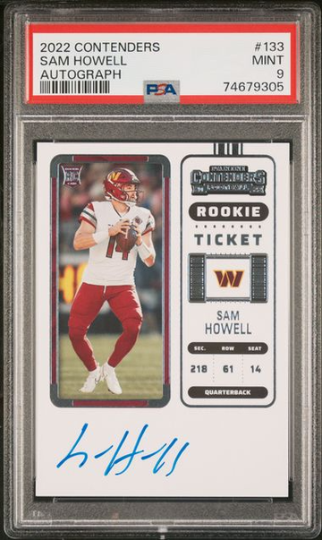 2022 Panini Contenders 133 Sam Howell Autograph	Psa 9