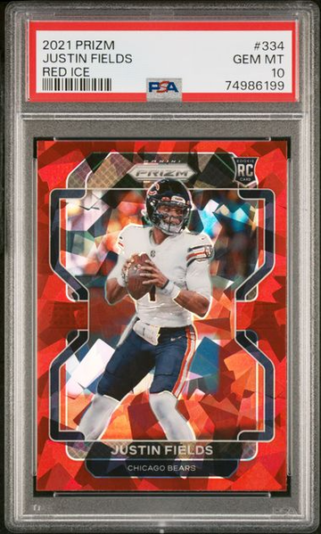 2021 Panini Prizm Justin Fields Red Ice Prizm Rookie RC PSA 10 GEM MINT