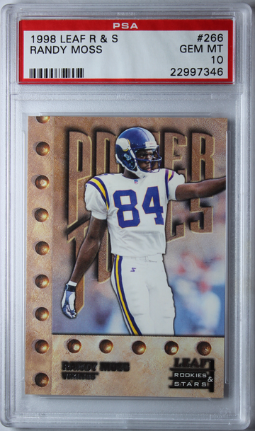 1998 Leaf Rookies & Stars Randy Moss ROOKIE Card #266 RC PSA 10 Gem Mint
