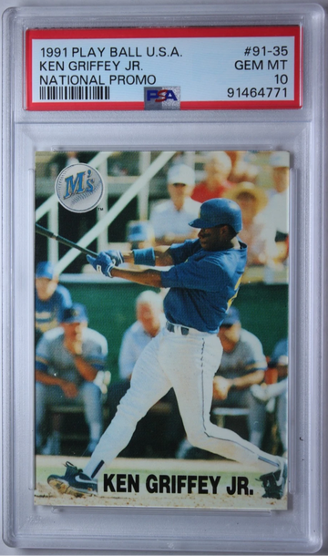 1991 Play Ball USA Ken Griffey Jr National Promo Card #91-35 PSA 10 POP 13