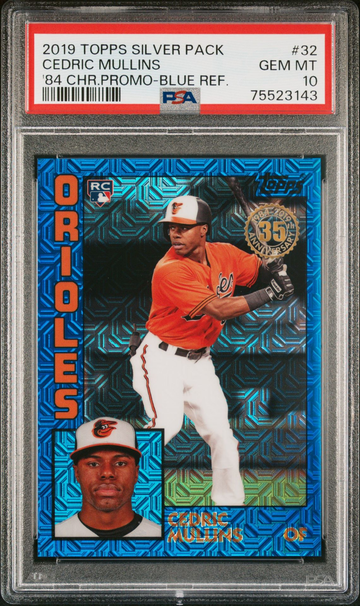 2019 Topps Silver Pack Cedric Mullins ‘84 Chrome Promo Blue Refractor PSA 10 Rookie
