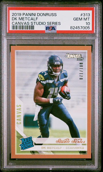 2019 Panini Donruss DK Metcalf Rated Rookie Studio Series Canvas PSA 10