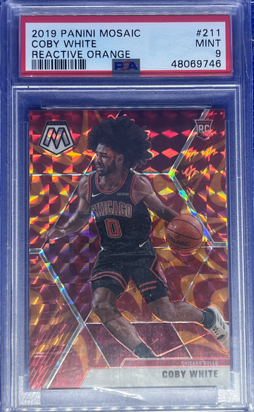 2019 Panini Mosaic Coby White Reactive Orange PSA 9 Rookie