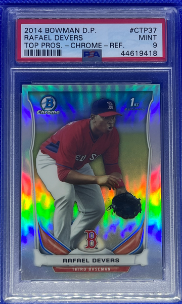 2014 Bowman Draft Picks Rafael Devers Top Prospects Silver Ice PSA 9