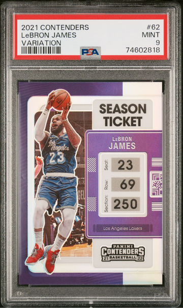 2021 CONTENDERS LEBRON JAMES VARIATION SEASON TICKET PSA 9 RARE