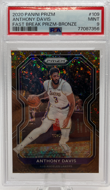 2020 Panini Prizm Anthony Davis Fast Break Prizm Bronze /20 PSA 9