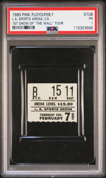1980 PINK FLOYD THE WALL TOUR DEBUT TICKET STUB PSA 1