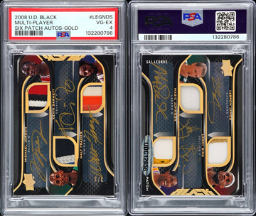 2008-09 UD BLACK MICHAEL JORDAN, LEBRON JAMES, MAGIC & MORE AUTOS PATCHES #/3