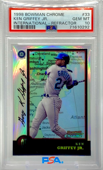 1998 Bowman Chrome Ken Griffey Jr. International Refractor PSA 10