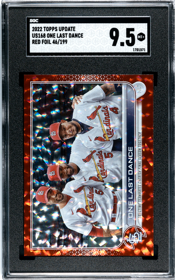2022 Topps Update One Last Dance (Color Match) RED Foil 46/199 Pujols, Molina, Wainwright