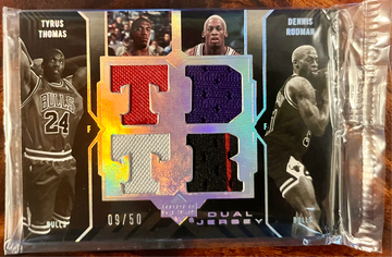 2006-07 UD Black Dennis Rodman (Bulls Lakers) & Thomas Dual Jersey /50 STILL SEALED
