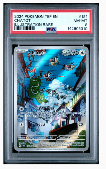 2024 POKEMON TEF EN-TEMPORAL FORCES 181 CHATOT ILLUSTRATION RARE PSA 8 NM-MT 