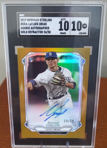 2019 Bowman Sterling Luis Urias Gold Refractor Auto RC /50 SGC 10 Gem Mint