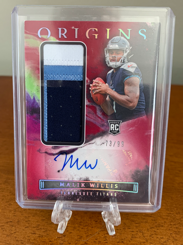2022 Panini Origins Malik Willis Red Parallel RPA Rookie Patch Auto RC /99