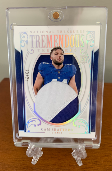 2025 Panini National Treasures Cam Skattebo Tremendous Patch RC /25