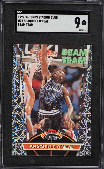 1992 Stadium Club Beam Team #21 Shaquille O'Neal ROOKIE SGC 9 MINT