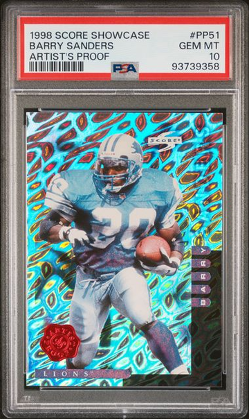 1998 Score Showcase Artist's Proof Barry Sanders PSA 10 - pop 15