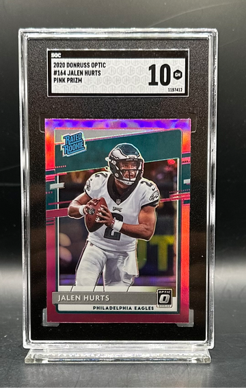 2020 JALEN HURTS #164 DONRUSS OPTIC PINK PRIZM REFRACTOR SGC 10 HOF MVP PHILADELPHIA EAGLES 