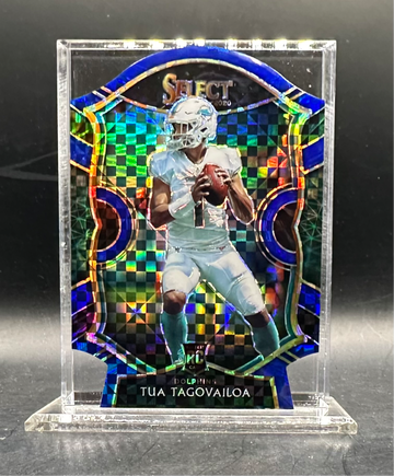 2020 TUA TAGOVAILOA #45 SELECT CHECKERBOARD BLUE REFRACTOR DIE CUT ROOKIE RC MIAMI DOLPHINS 