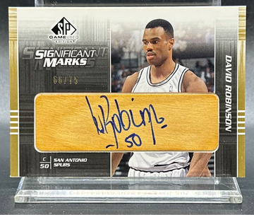 2003-04 DAVID ROBINSON #DR-SM Upper Deck SP GAME USED EDITION AUTO #/75 San Antonio Spurs HOF MVP