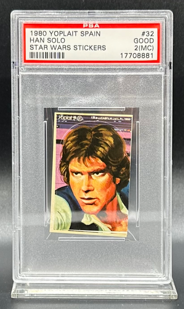 1980 STAR WARS STICKERS HAN SOLO YOPLAIT SPAIN #32 PSA 2 MC LUCASFILM SSP