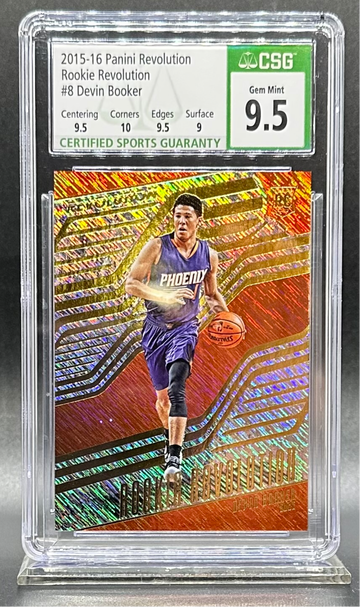 2015-16 DEVIN BOOKER #8 PANINI REVOLUTION ROOKIE REVOLUTION RC CSG 9.5 PHOENIX SUNS 