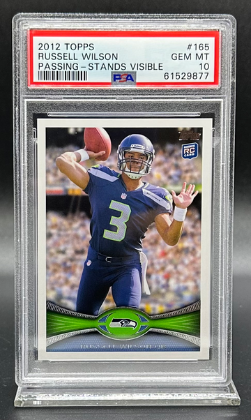 2012 RUSSELL WILSON #165 TOPPS PASSING ROOKIE STANDS VISIBLE PSA 10 RC SEAHAWKS PITTSBURGH STEELERS