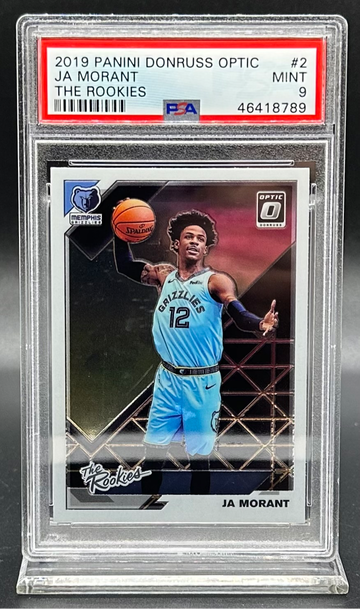 2019 JA MORANT #2 PANINI DONRUSS OPTIC THE ROOKIES PSA 9 RC MEMPHIS GRIZZLIES 