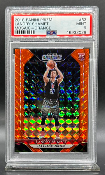 2018 LANDRY SHAMET #63 PANINI PRIZM ROOKIE RC ORANGE MOSAIC PSA 9 LOS ANGELES CLIPPERS 