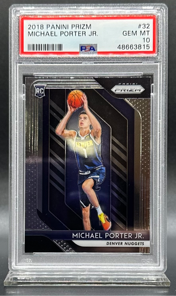 2018 MICHAEL PORTER JR #32 PANINI PRIZM ROOKIE PSA 10 RC DENVER NUGGETS