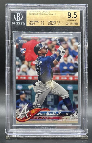 2018 RONALD ACUNA JR #US250 RC TOPPS UPDATE ROOKIE BGS 9.5 ATLANTA BRAVES MVP