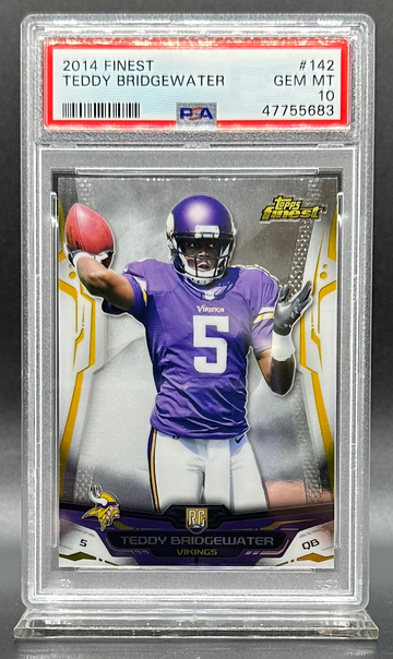 2014 TEDDY BRIDGEWATER #142 TOPPS FINEST ROOKIE RC PSA 10 VIKINGS DETROIT LIONS