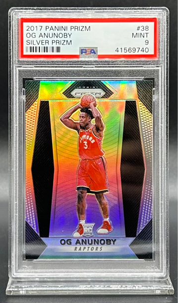 2017 OG ANUNOBY #38 PANINI PRIZM SILVER ROOKIE RC PSA 9 RAPTORS NEW YORK KNICKS