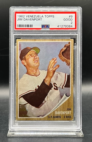 1962 Venezuela Topps #9 Jim Davenport San Francisco Giants PSA 2