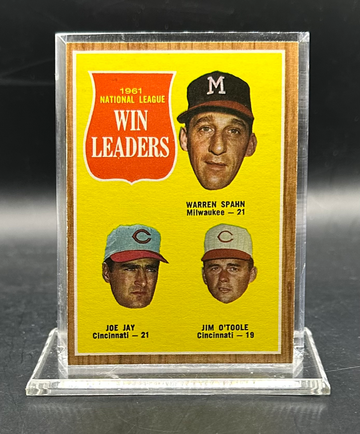 1962 Topps #58 NL Wins Leaders Warren Spahn Cincinnati Reds Milwaukee Braves