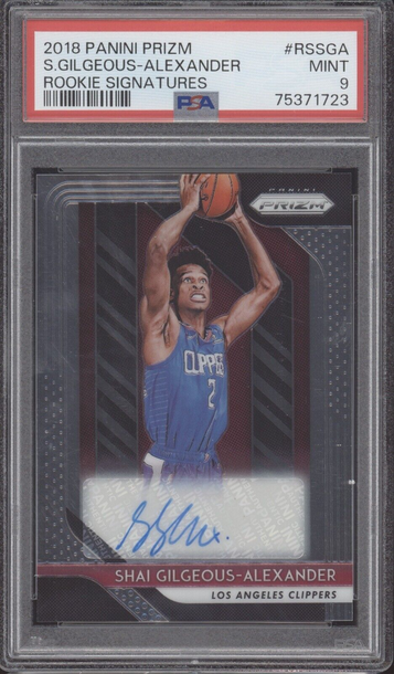 SHAI GILGEOUS-ALEXANDER PSA 9 2018 PANINI PRIZM ROOKIE SIGNATURES AUTO RC  