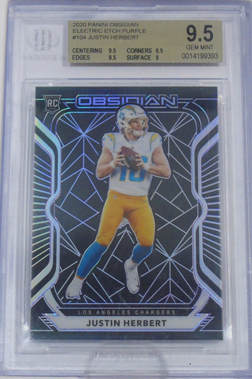 2020 Justin Herbert RC /100 Electric Etch Purple