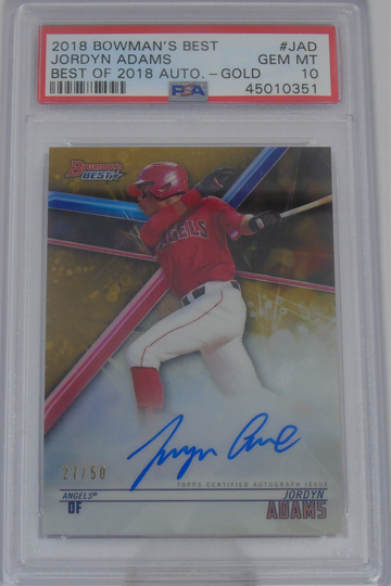 2018 Bowman's Best Gold Auto /50 PSA 10 Gem Mint