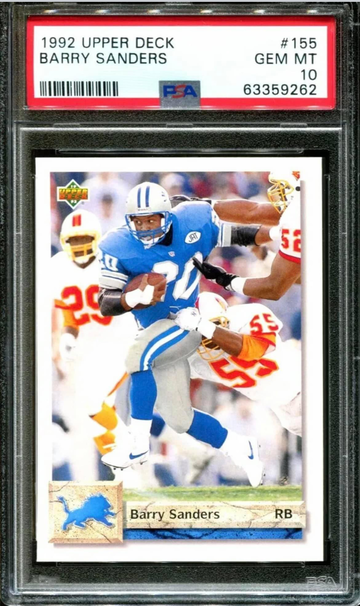 1992 Upper Deck Barry Sanders #155 PSA 10