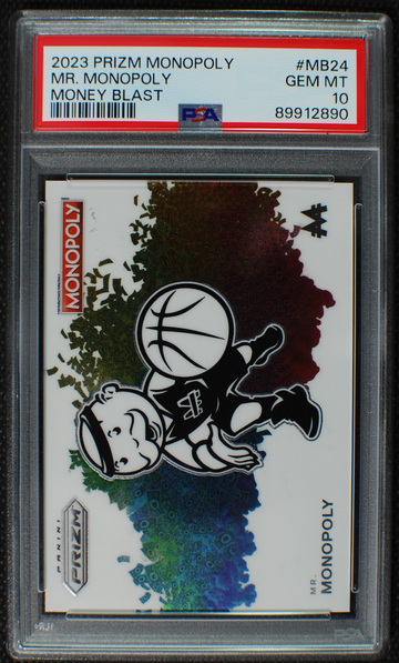 🌟 MR. MONOPOLY 2023-24 PRIZM Monopoly MONEY BLAST SSP Case Hit #MB-24 - PSA 10